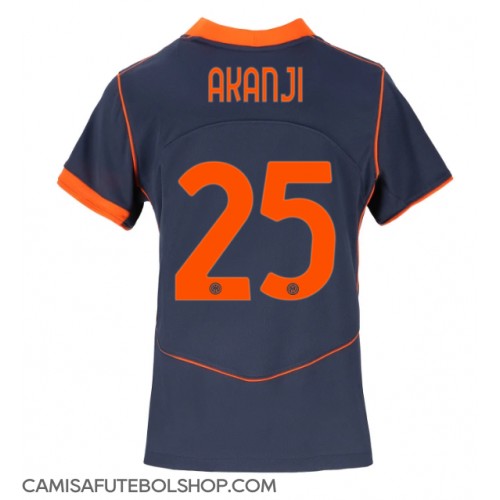 Camisa de time de futebol Inter Milan Manuel Akanji #25 Replicas 3º Equipamento Feminina 2025-26 Manga Curta